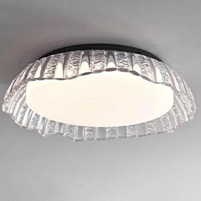 Luz de techo LED semi-empotrada de resina de aluminio redonda minimalista moderna para dormitorio 
