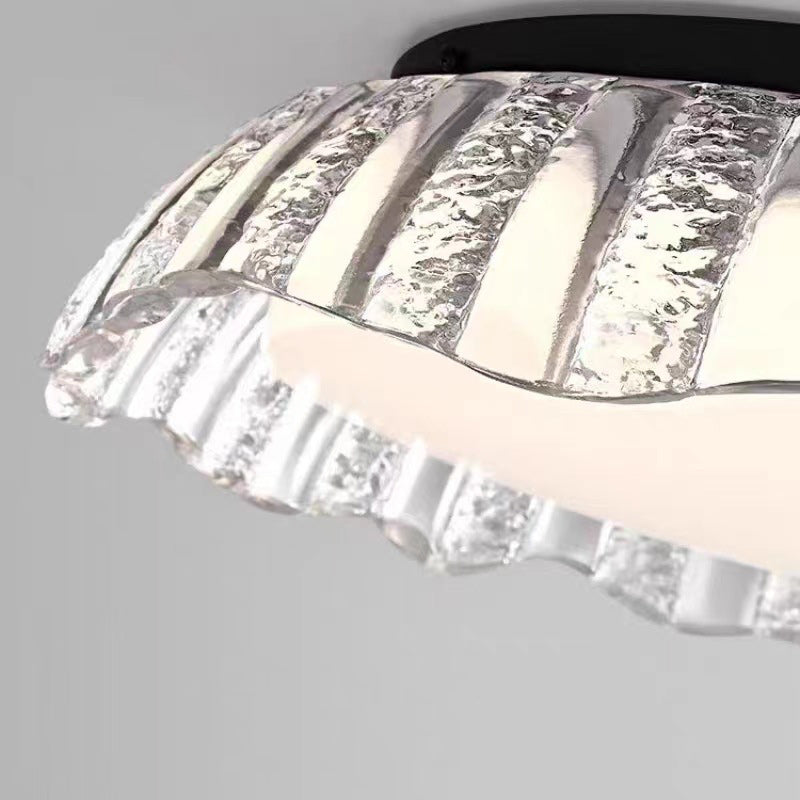 Luz de techo LED semi-empotrada de resina de aluminio redonda minimalista moderna para dormitorio 