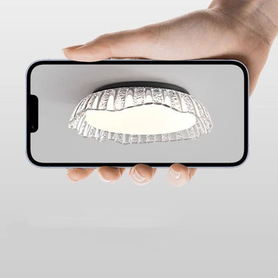 Luz de techo LED semi-empotrada de resina de aluminio redonda minimalista moderna para dormitorio 