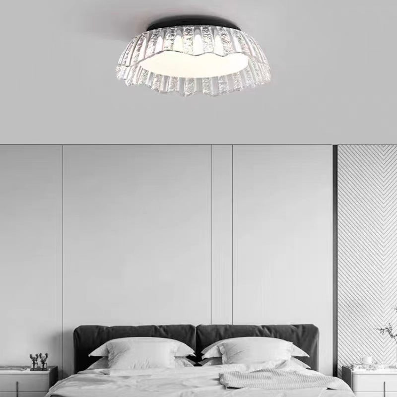 Luz de techo LED semi-empotrada de resina de aluminio redonda minimalista moderna para dormitorio 