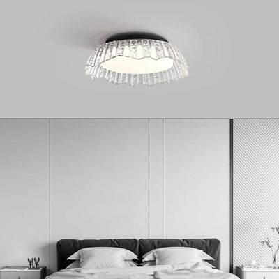 Luz de techo LED semi-empotrada de resina de aluminio redonda minimalista moderna para dormitorio 