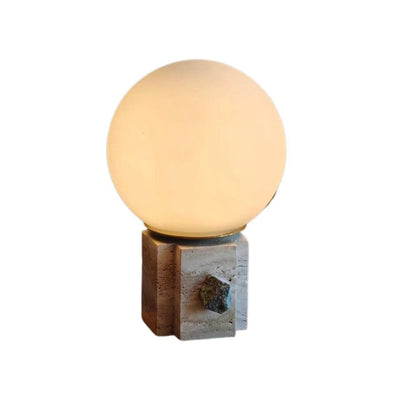 Lampe de table globe lunaire contemporaine avec verre en marbre, 1 lumière pour la décoration de chambre 