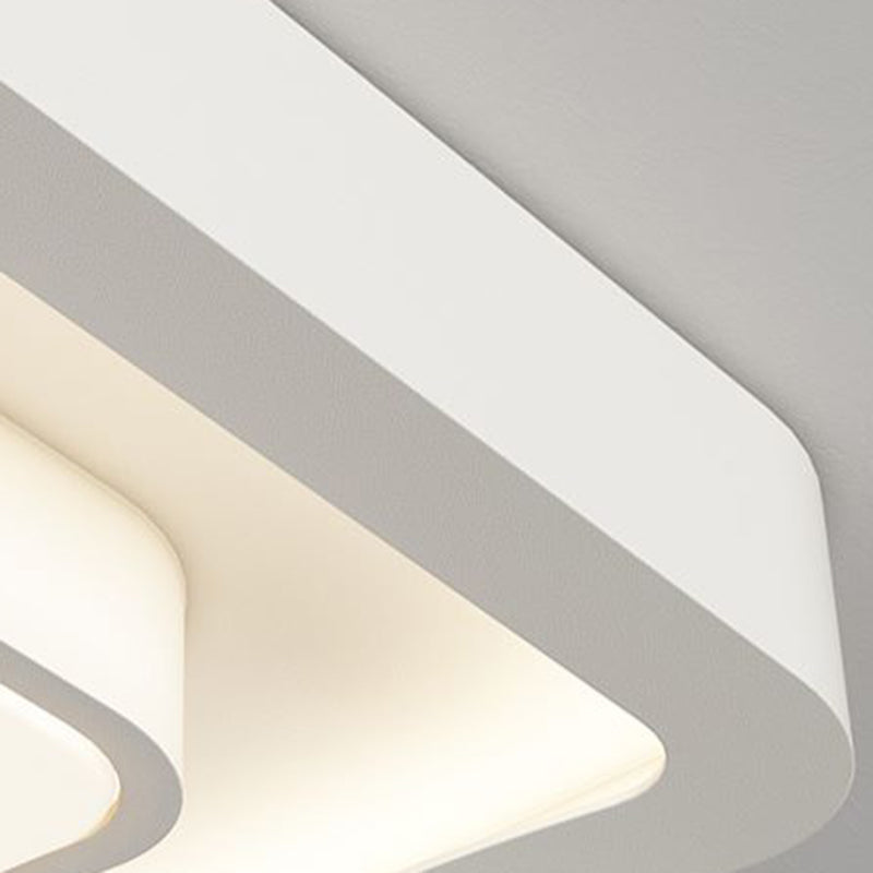 Plafonnier LED carré en fer et acrylique à motif ondulé nordique contemporain pour chambre à coucher 