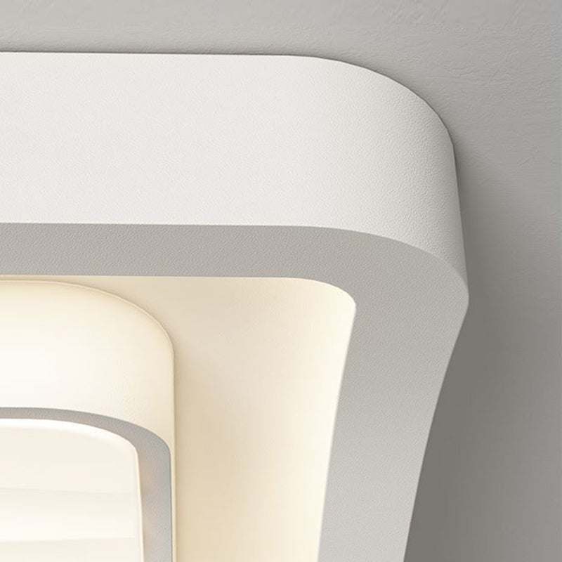 Plafonnier LED carré en fer et acrylique à motif ondulé nordique contemporain pour chambre à coucher 