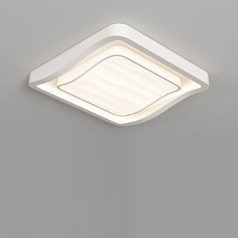تصميم معاصر للموجة المائية الاسكندنافية مربعة من الحديد والأكريليك مع إضاءة LED مثبتة في السقف لغرفة النوم 
