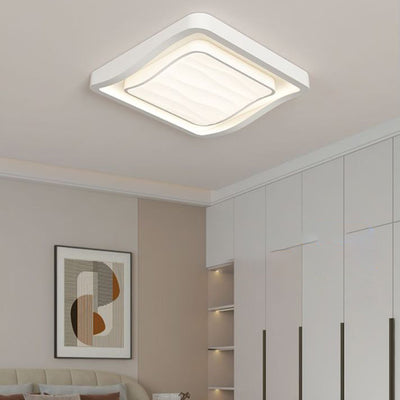 تصميم معاصر للموجة المائية الاسكندنافية مربعة من الحديد والأكريليك مع إضاءة LED مثبتة في السقف لغرفة النوم 