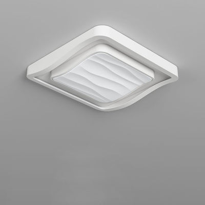 تصميم معاصر للموجة المائية الاسكندنافية مربعة من الحديد والأكريليك مع إضاءة LED مثبتة في السقف لغرفة النوم 