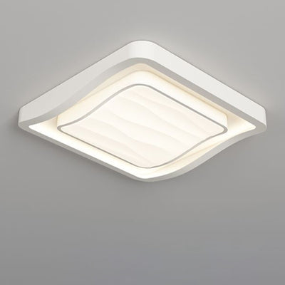 تصميم معاصر للموجة المائية الاسكندنافية مربعة من الحديد والأكريليك مع إضاءة LED مثبتة في السقف لغرفة النوم 