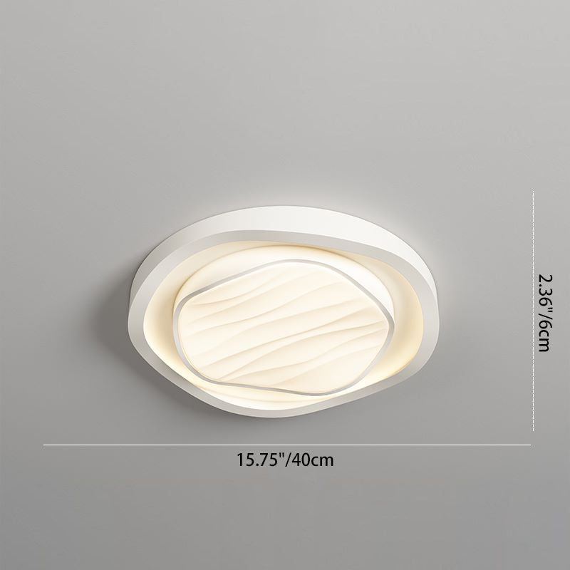 Plafonnier LED rond en fer et acrylique au design texturé nordique moderne pour chambre 