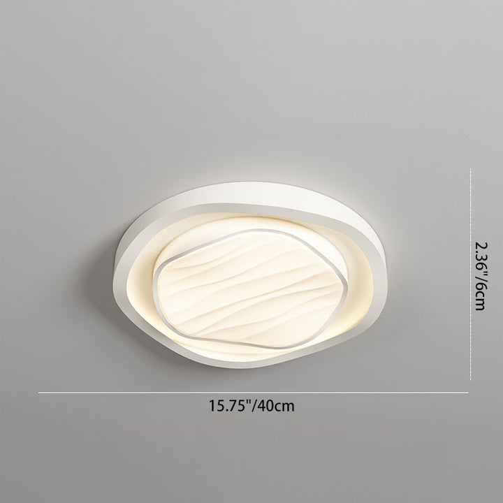 Modern Nordic Textured Round Design Iron Acrylic LED Flush Mount Ceiling Light for Bedroom