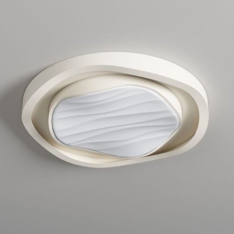 Plafonnier LED rond en fer et acrylique au design texturé nordique moderne pour chambre 