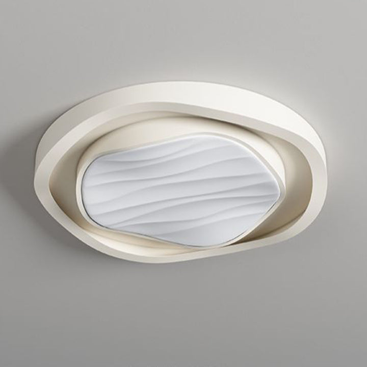 Plafonnier LED rond en fer et acrylique au design texturé nordique moderne pour chambre 
