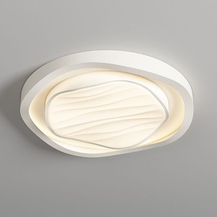 Plafonnier LED rond en fer et acrylique au design texturé nordique moderne pour chambre 