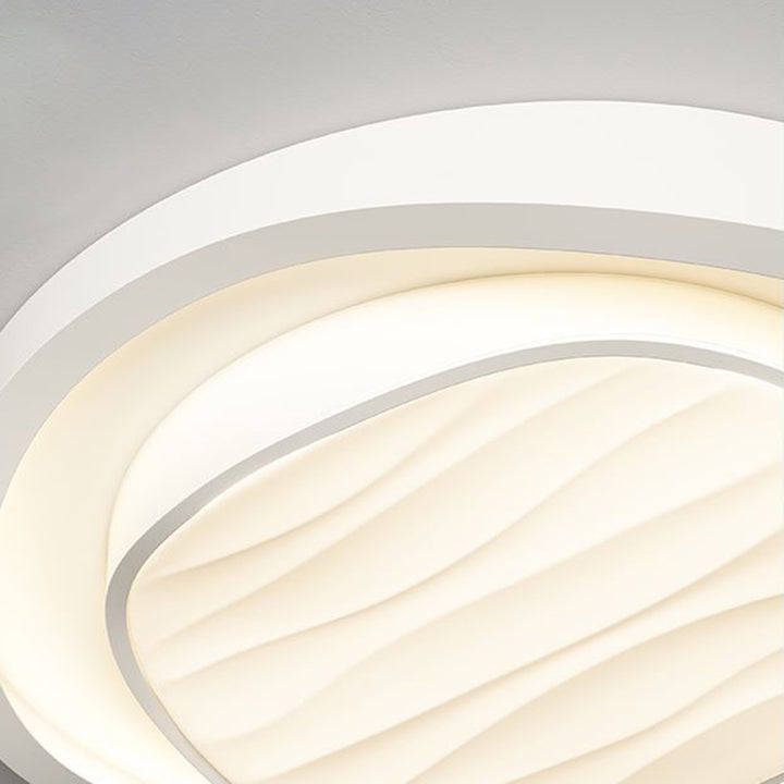 Plafonnier LED rond en fer et acrylique au design texturé nordique moderne pour chambre 