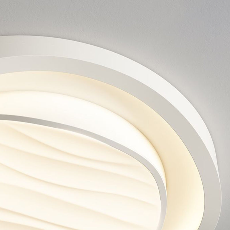 Plafonnier LED rond en fer et acrylique au design texturé nordique moderne pour chambre 