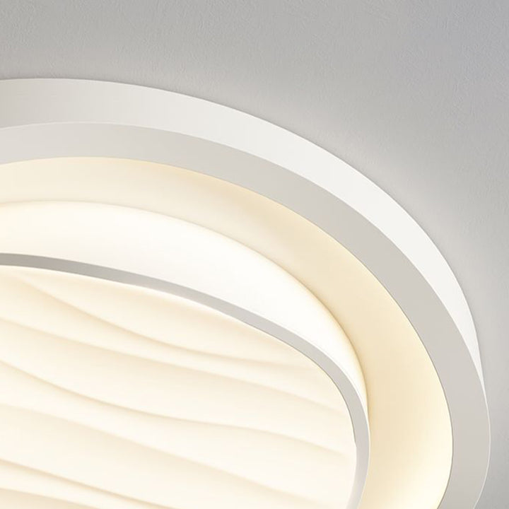 Plafonnier LED rond en fer et acrylique au design texturé nordique moderne pour chambre 
