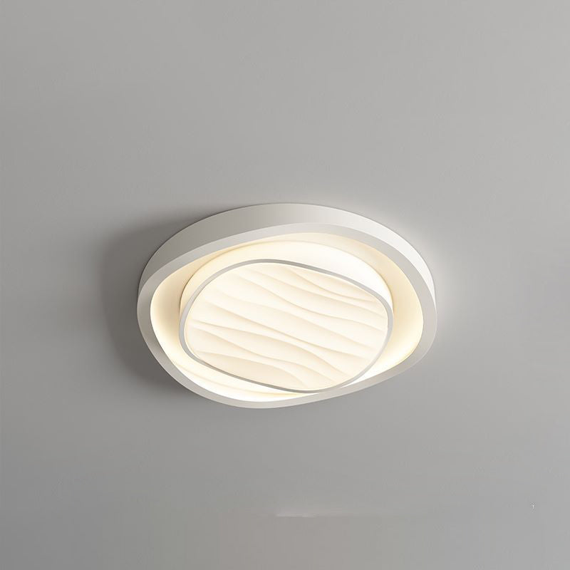 Plafonnier LED rond en fer et acrylique au design texturé nordique moderne pour chambre 