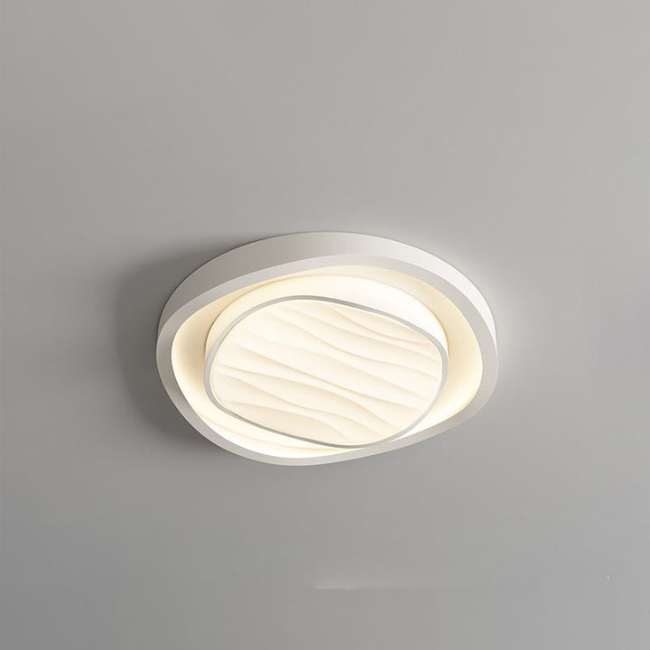 Plafonnier LED rond en fer et acrylique au design texturé nordique moderne pour chambre 