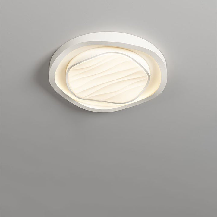 Plafonnier LED rond en fer et acrylique au design texturé nordique moderne pour chambre 