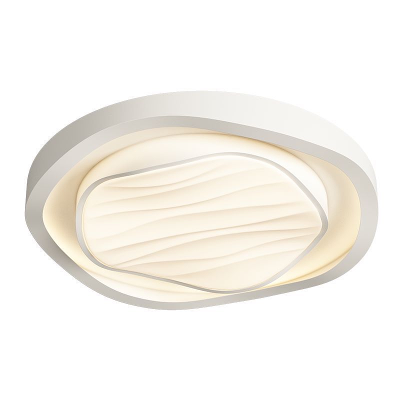 Plafonnier LED rond en fer et acrylique au design texturé nordique moderne pour chambre 