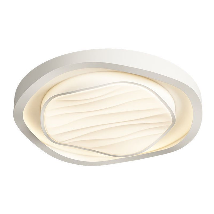 Plafonnier LED rond en fer et acrylique au design texturé nordique moderne pour chambre 