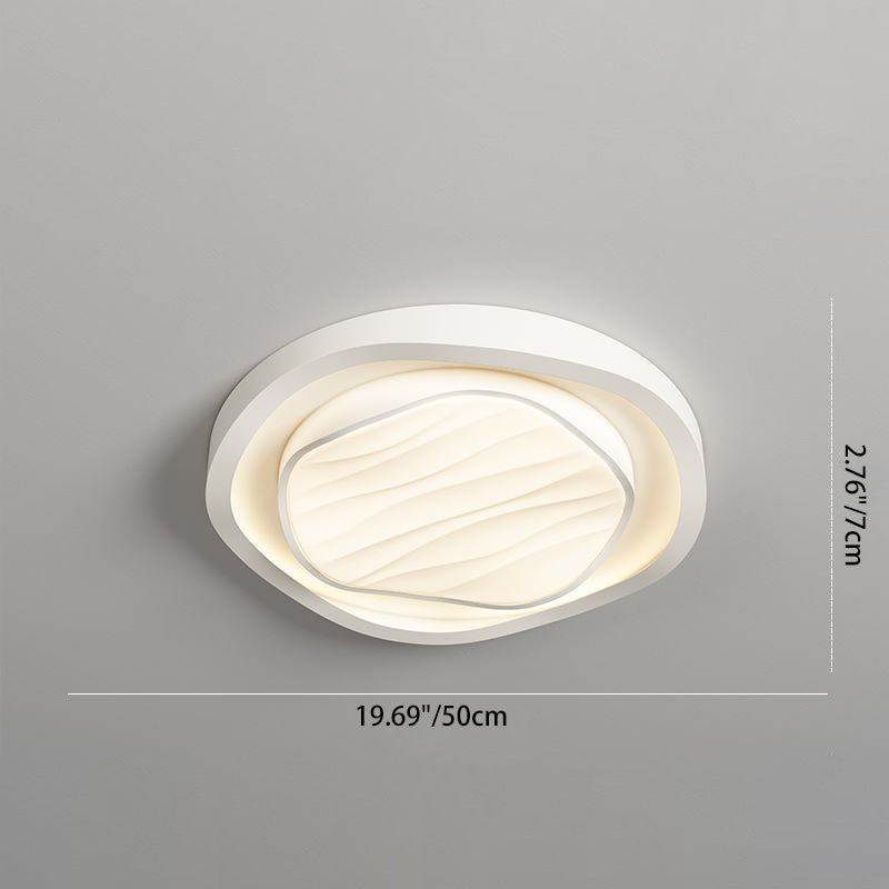 Plafonnier LED rond en fer et acrylique au design texturé nordique moderne pour chambre 