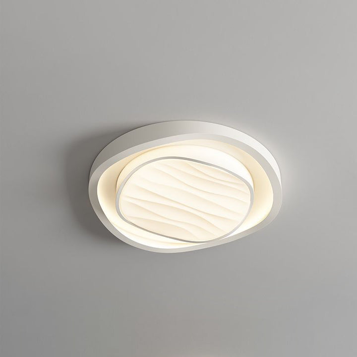 Plafonnier LED rond en fer et acrylique au design texturé nordique moderne pour chambre 