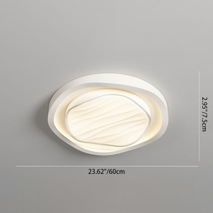 Plafonnier LED rond en fer et acrylique au design texturé nordique moderne pour chambre 