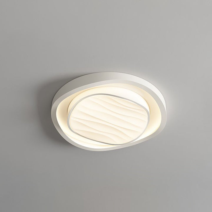 Plafonnier LED rond en fer et acrylique au design texturé nordique moderne pour chambre 