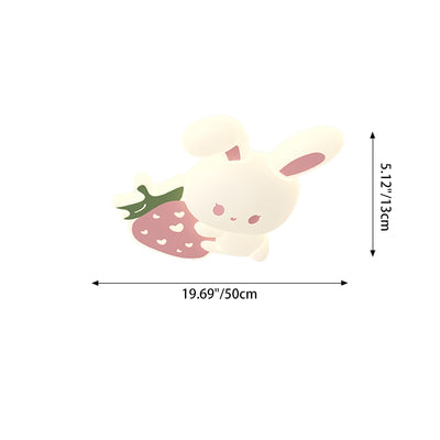 Modern Art Deco Kids Rabbit-Shaped Iron PE LED Flush Mount Ceiling Light for Bedroom