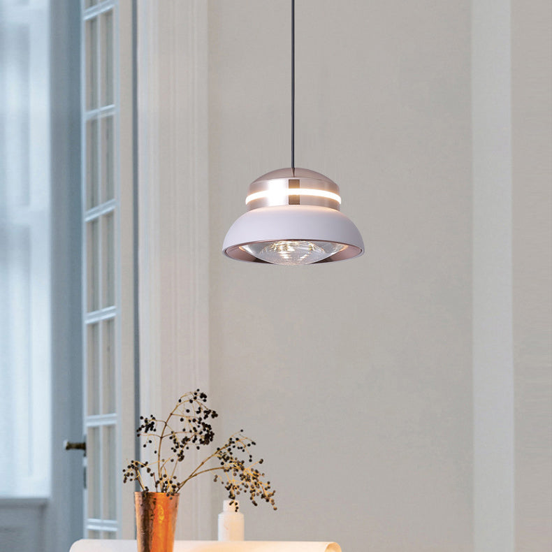 Suspension LED Dôme Contemporain – Lampe Suspendue Créative en Aluminium et Acrylique pour Chambre 
