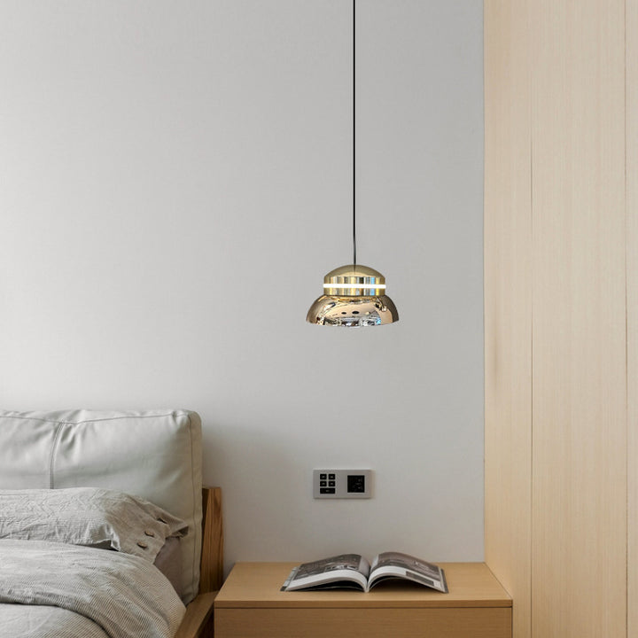 Suspension LED Dôme Contemporain – Lampe Suspendue Créative en Aluminium et Acrylique pour Chambre 