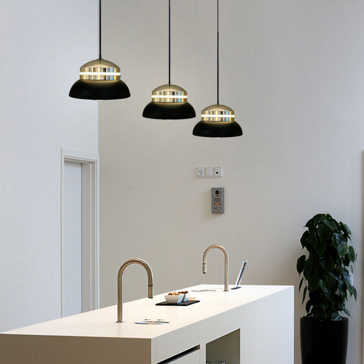 Suspension LED Dôme Contemporain – Lampe Suspendue Créative en Aluminium et Acrylique pour Chambre 