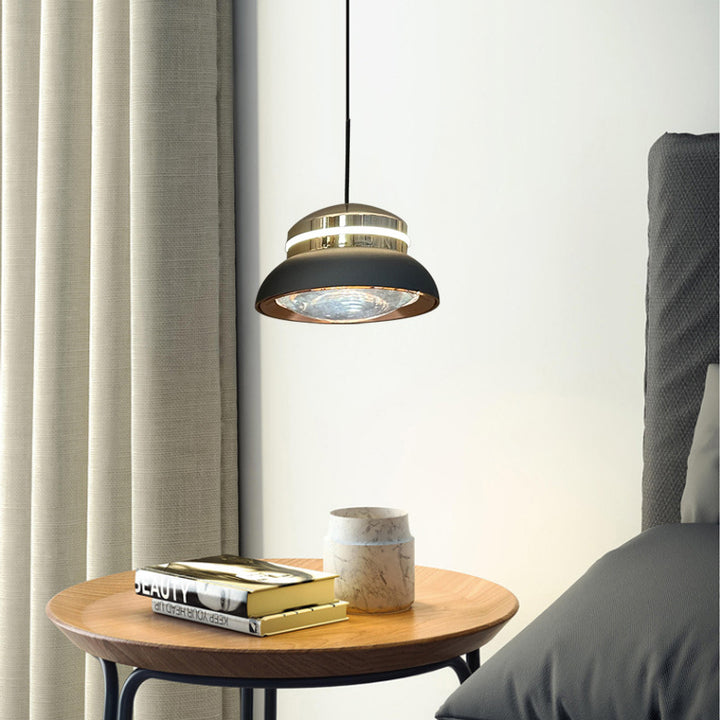 Suspension LED Dôme Contemporain – Lampe Suspendue Créative en Aluminium et Acrylique pour Chambre 