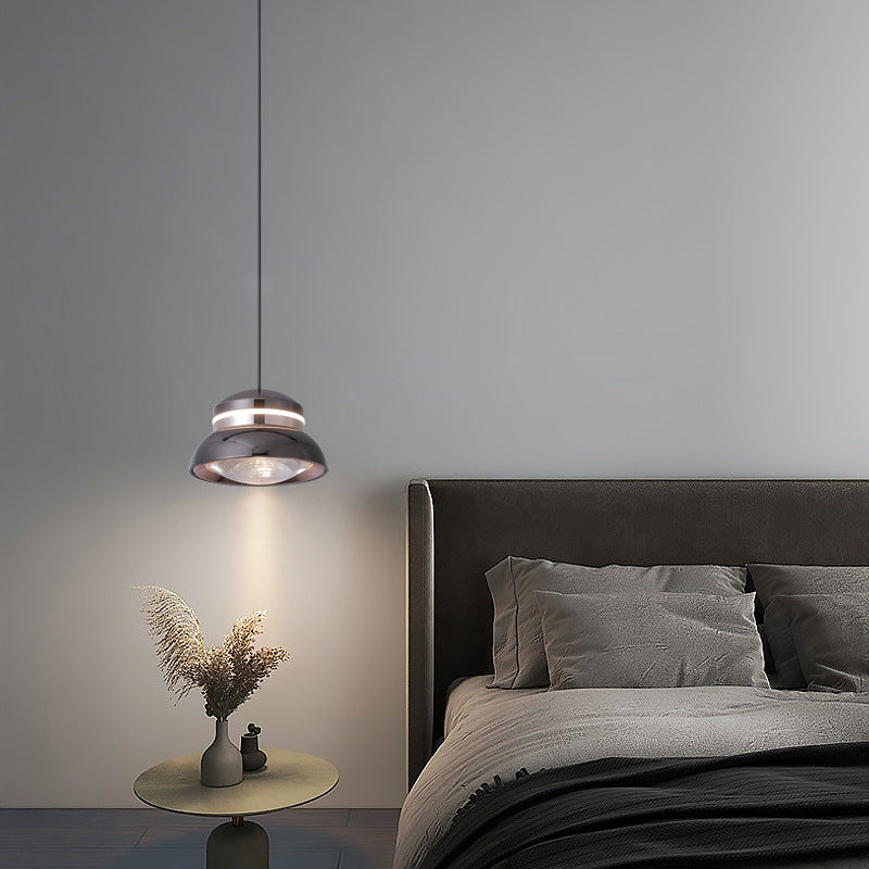Suspension LED Dôme Contemporain – Lampe Suspendue Créative en Aluminium et Acrylique pour Chambre 