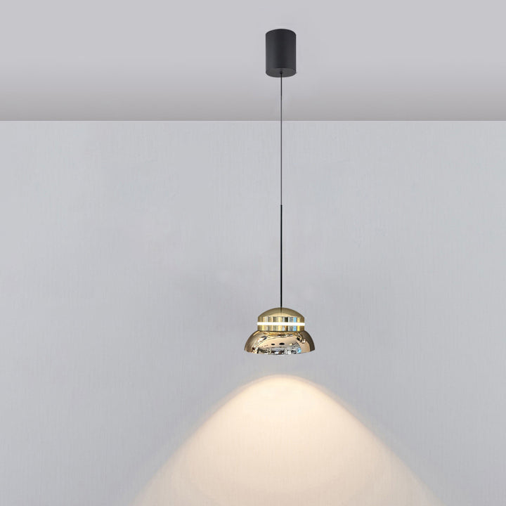Suspension LED Dôme Contemporain – Lampe Suspendue Créative en Aluminium et Acrylique pour Chambre 