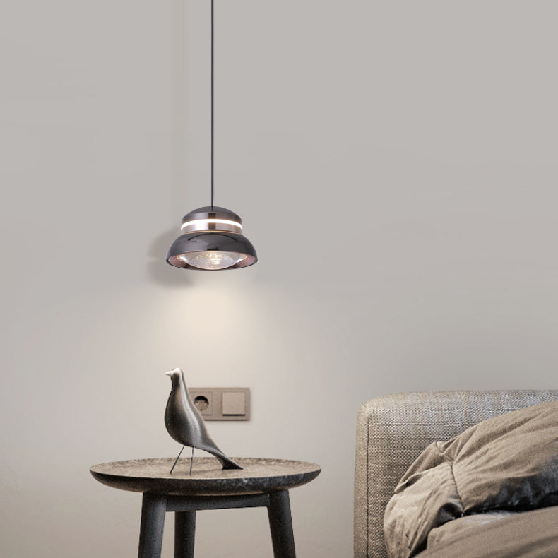 Suspension LED Dôme Contemporain – Lampe Suspendue Créative en Aluminium et Acrylique pour Chambre 