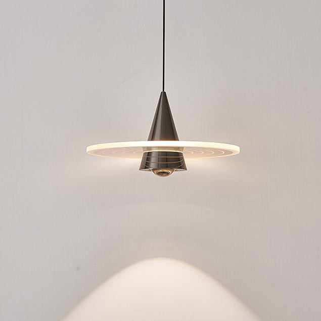 Modern Minimalist Cone Pendant Light – Iron & Aluminum LED Ceiling Fixture for Bedroom