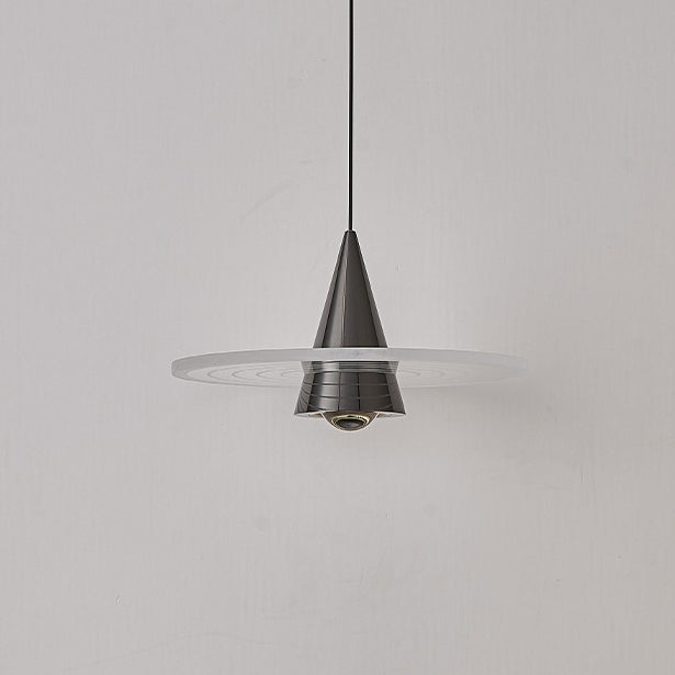 Modern Minimalist Cone Pendant Light – Iron & Aluminum LED Ceiling Fixture for Bedroom