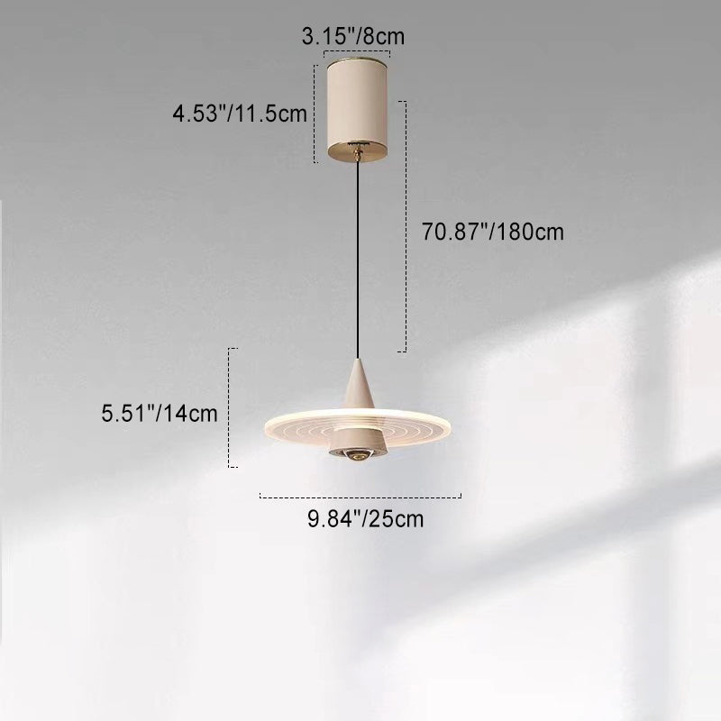 Modern Minimalist Cone Pendant Light – Iron & Aluminum LED Ceiling Fixture for Bedroom