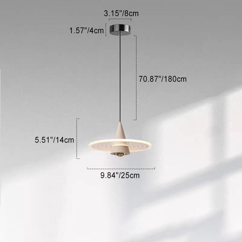 Modern Minimalist Cone Pendant Light – Iron & Aluminum LED Ceiling Fixture for Bedroom