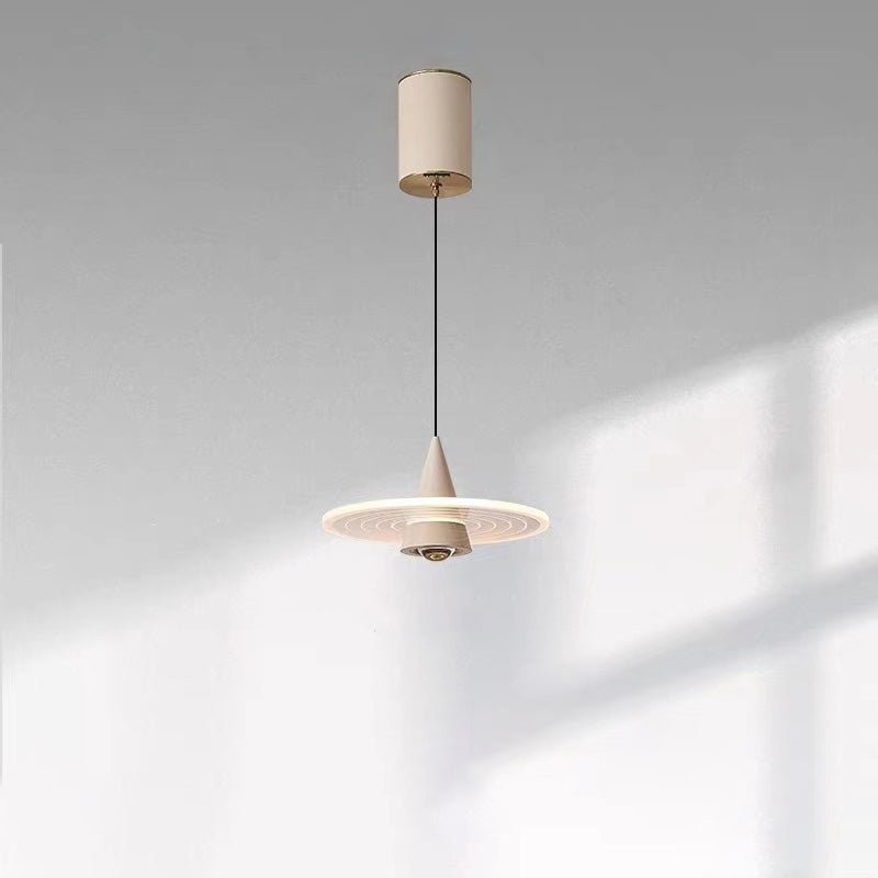Modern Minimalist Cone Pendant Light – Iron & Aluminum LED Ceiling Fixture for Bedroom