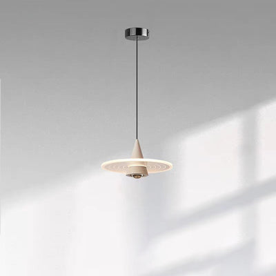 Modern Minimalist Cone Pendant Light – Iron & Aluminum LED Ceiling Fixture for Bedroom