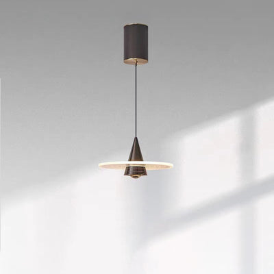 Modern Minimalist Cone Pendant Light – Iron & Aluminum LED Ceiling Fixture for Bedroom