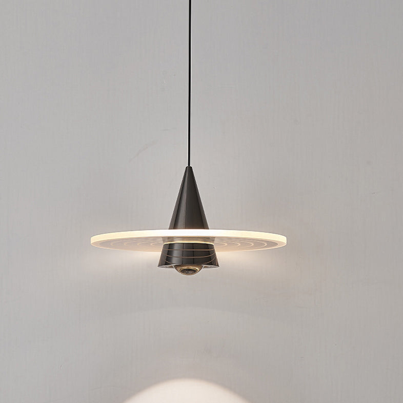 Modern Minimalist Cone Pendant Light – Iron & Aluminum LED Ceiling Fixture for Bedroom