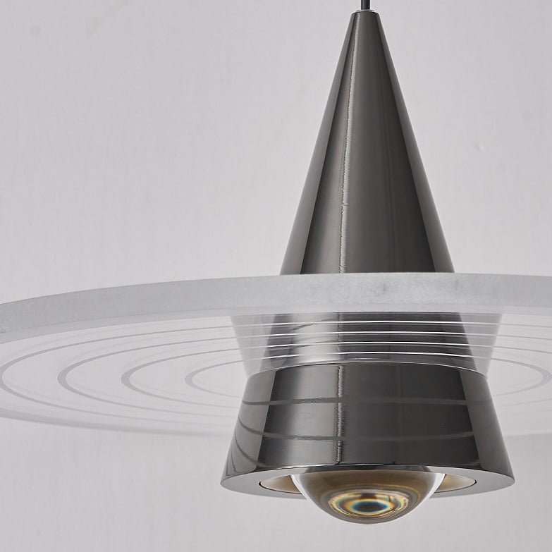 Modern Minimalist Cone Pendant Light – Iron & Aluminum LED Ceiling Fixture for Bedroom