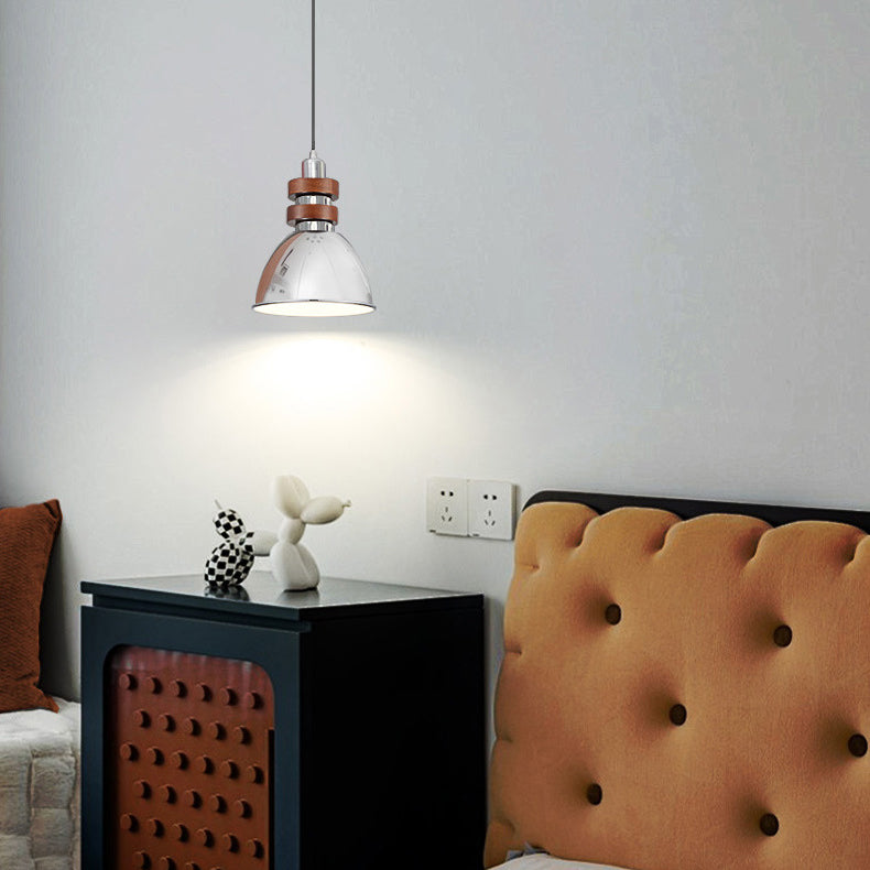 Moderna lámpara colgante minimalista de cúpula 1-luz de metal de hierro para techo de dormitorio 