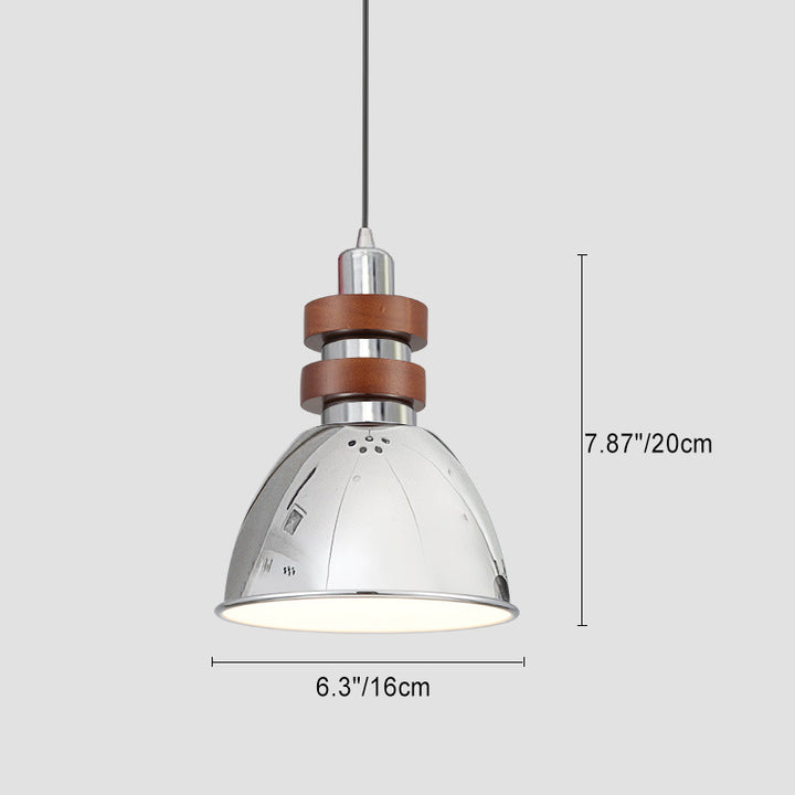 Moderna lámpara colgante minimalista de cúpula 1-luz de metal de hierro para techo de dormitorio 