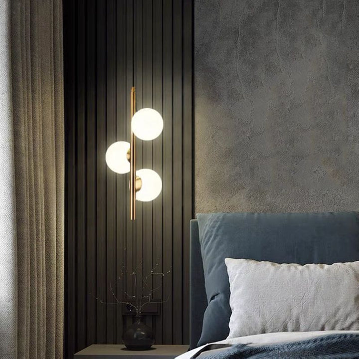Suspension sphérique nordique contemporaine – 2/3/4 lumières en fer et verre pour chambre 