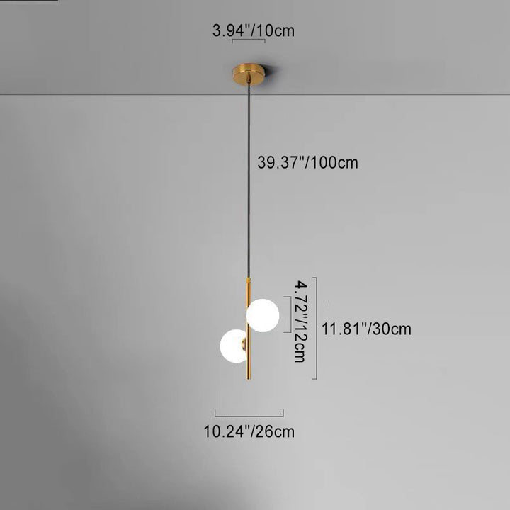 Suspension sphérique nordique contemporaine – 2/3/4 lumières en fer et verre pour chambre 